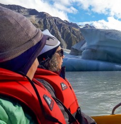 Exploring the Tasman Lake, Canterbury New Zealand