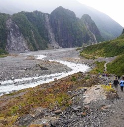 Looking down the Fox Glacier Track