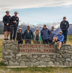 Group at Arthurs Pass National Park, Canterbury New Zealand