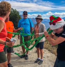 Group celebrating Christmas at Lake Wanaka, Otago New Zealand
