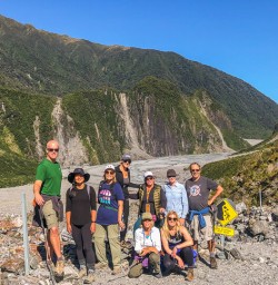 Group at Fox Glacier Valley Track, West Coast New Zealand
