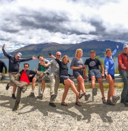 Group at Lake Wanaka Lookout, Otago New Zealand