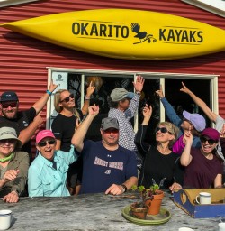 Group at Okarito lagoon, West Coast New Zealand