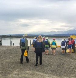 Group at Okarito lagoon, West Coast New Zealand