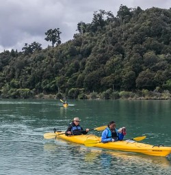 Kayaking at Okarito Lagoon, West Coast New Zealand