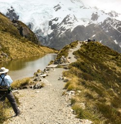 13. Guests walking Sealy Tarns ridgeline