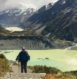 13. Guests hiking up Sealy Tarns