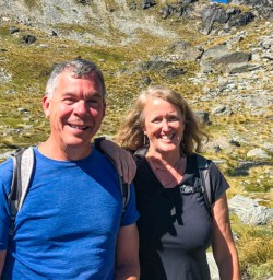 Couple hiking Remarkables ski field