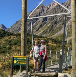 Couple at Hooker Valley Track, Canterbury New Zealand