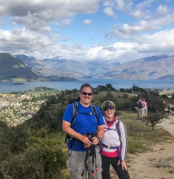 Couple at Iron Mountain trail, Otago New Zealand