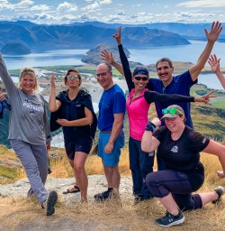 Funny group pic up Rocky Mountain summit