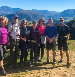 Group at Mt Iron Mountain Trail, Otago New Zealand