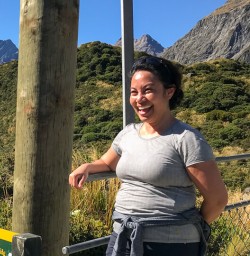 Happy guest at Hooker Valley Track, Canterbury New Zealand