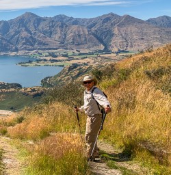 Walking above Lake Wanaka, Otago New Zealand