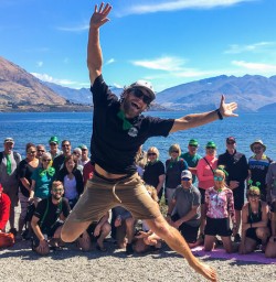 Happy guide at Lake Wanaka, Otago New Zealand