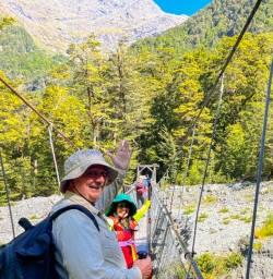 1. Guests on swing brigde Routeburn Track