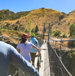 1. Crossing swing bridge Arrowtown Bike