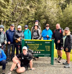 1. Group and guide at Routeburn Track start