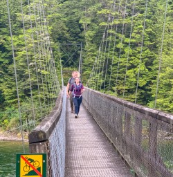 1. Guests crossing Kepler swing bridge