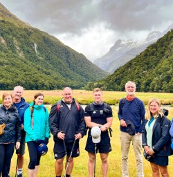 1. Guide and guests at Routeburn Flats