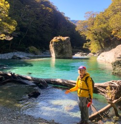 1. Solo guest next to river Routeburn Track