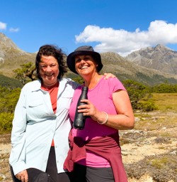1. Two happy guests Routeburn Track views