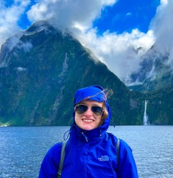 Majestic Milford Sound waterfall 