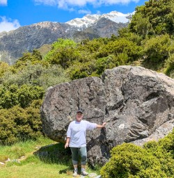 Boulder in Mount Cook National Park