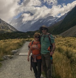 Couple at Aoraki Mount Cook National Park, Canterbury New Zealand