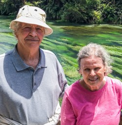 Couple at Blue Springs, Te Waihou Walkway, Waikato New Zealand