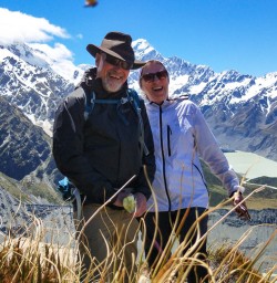 Couple hiking Sealy Tarns
