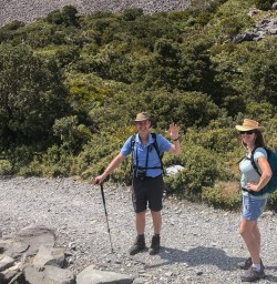 Couple at Hooker Valley Track, Canterbury New Zealand