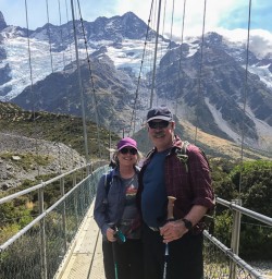 Couple at Swing Bridge, Canterbury New Zealand