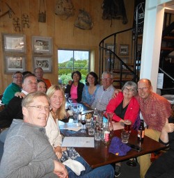 Settling in for dinner at the old mountaineers cafe in Mt Cook Village