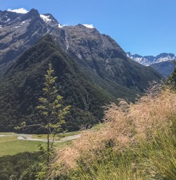 Girls above the Routeburn track valley, Otago New Zealand