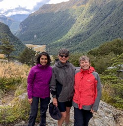 Group above Routeburn track valley, Fiordland New Zealand
