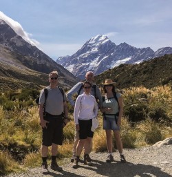 Group at Aoraki Mount Cook, Canterbury New Zealand