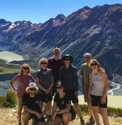 Group hike up Sealy Tarns
