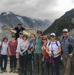 Group at Hooker Valley, Canterbury New Zealand