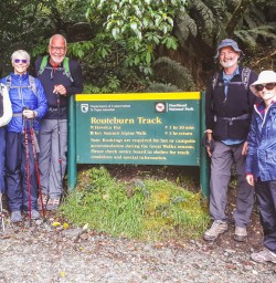 Group at Routeburn track, Otago New Zealand