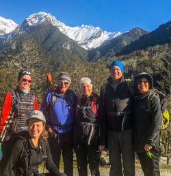 Group starting the Routeburn Track valley, Otago New Zealand
