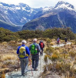 Group at Key Summit Lookout Trail Lake, Fiordland New Zealand