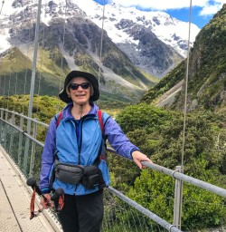 Guest on Hooker Valley Swing Bridge