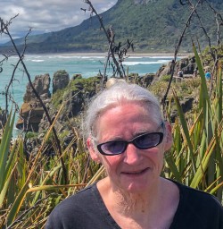 Guest at Punakaiki pancake rocks ans blowholes, West Coast New Zealand