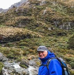 Guest at Routeburn Track Falls, Otago New Zealand