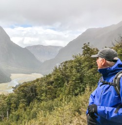 Guest at Routeburn Track valley, Otago New Zealand