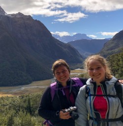 Guests above the Routeburn Track valley, Otago New Zealand