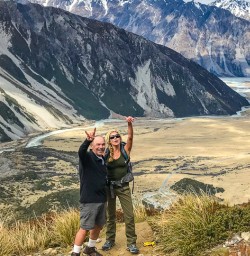 Guests above the Hooker Valley