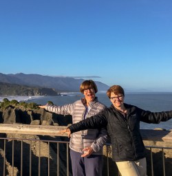 Ladies at Punakaiki pancake rocks and blowholes, West Coast New Zealand