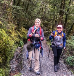 Ladies walking the Routeburn Track, Otago New Zealand